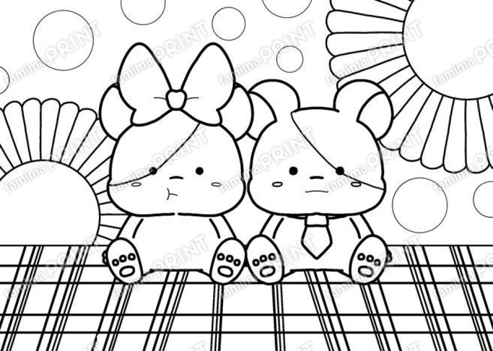 うーたんfamilyハムモフぬりえ01