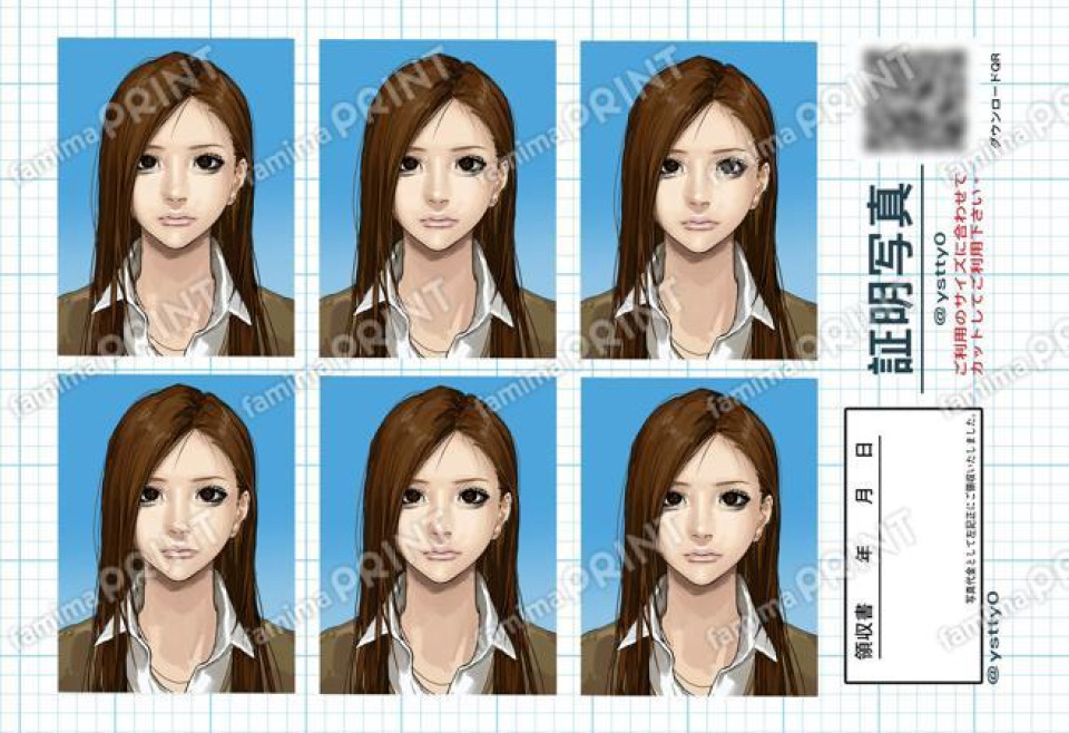 とどみ証明写真風ブロマイド&シール(QR付)08